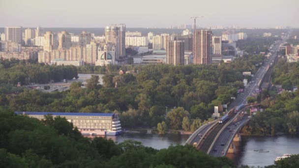 Dnipro River in Kyiv. Ukraine — стокове відео