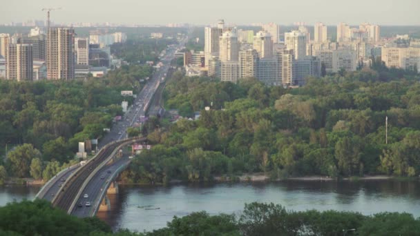 Dnipro River in Kyiv. Ukraine — стокове відео