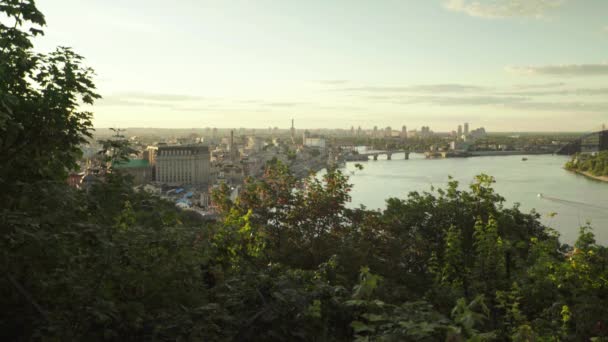 Dnipro River in Kyiv. Ukraine — стокове відео