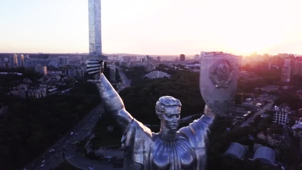 Monument Motherland. Aereo. Kiev. Ucraina — Video Stock