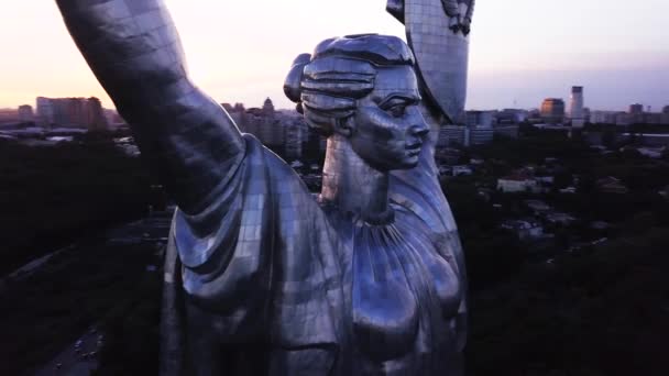 Pomnik Ojczyzny. Z powietrza. Kijów. Ukraina — Wideo stockowe