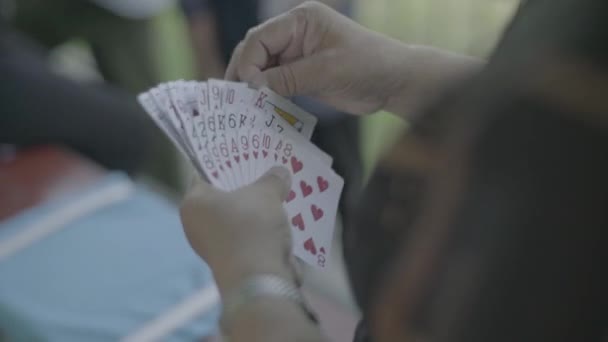 People play cards. Beijing. China. — ストック動画