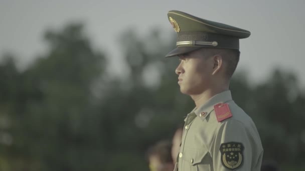 The man is a policeman. Beijing. China. Asia — Stock Video