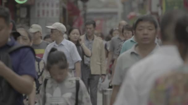 Натовп людей на вулицях міста. Пекін. Китай. Азія — стокове відео