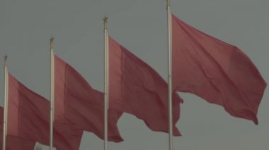 Kızıl Çin bayrakları. Pekin 'de. Çin. Asya