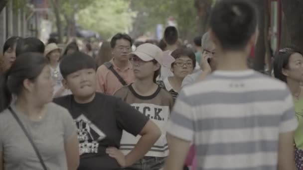 Eine Menschenmenge auf den Straßen der Stadt. Peking. China. Asien — Stockvideo