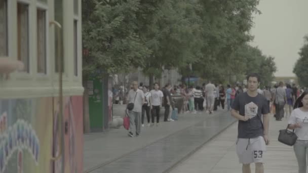 A crowd of people on the streets of the city. Beijing. China. Asia — Stock Video