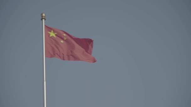 Bandera roja china. Beijing. De China. Países Bajos — Vídeo de stock