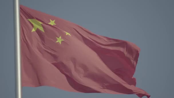 Bandera roja china. Beijing. De China. Países Bajos — Vídeo de stock