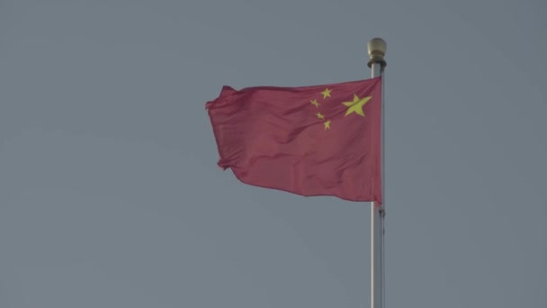 Червоний китайський прапор. Пекін. Китай. Азія — стокове відео