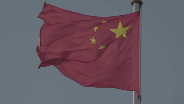 Rote chinesische Flagge. Peking. China. Asien — Stockvideo