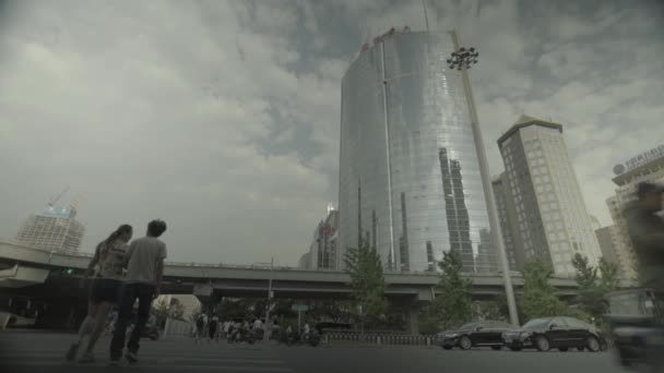 ビジネス街の高層ビル北京。中国だアジア — ストック動画
