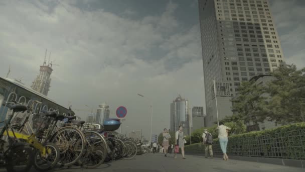 商业区的摩天大楼。 北京。 中国。 亚洲 — 图库视频影像
