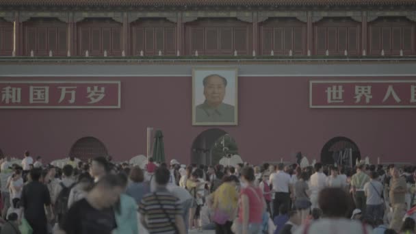 Pessoas na Praça Tiananmen. Pequim. A China. Ásia — Vídeo de Stock