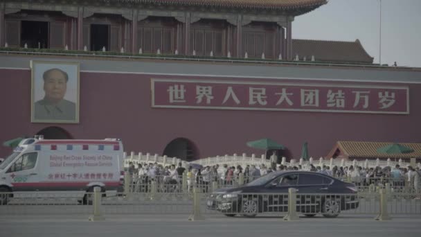Emberek a Tiananmen téren. Peking. Kína. Ázsia — Stock videók