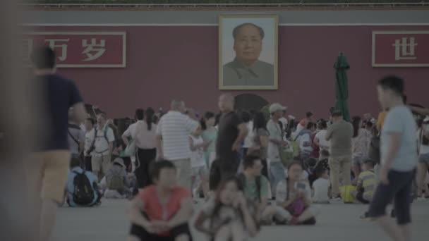 Des gens sur la place Tiananmen. Pékin. La Chine. Asie — Video