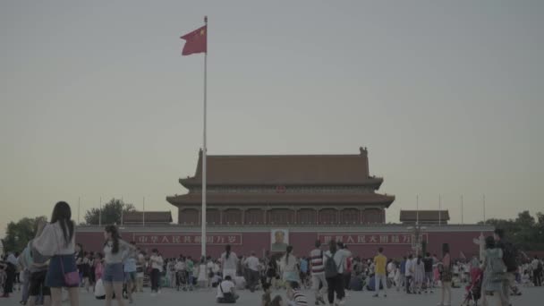 Folk på Himmelska fridens torg. Peking. Kina. Asien — Stockvideo