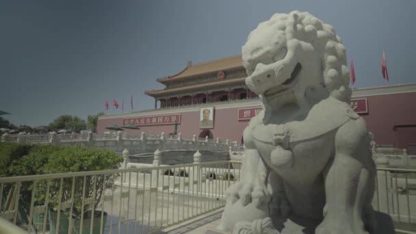 Tiananmen Meydanı 'ndaki insanlar. Pekin 'de. Çin. Asya — Stok video