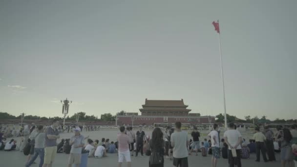 People in Tiananmen Square. Beijing. China. Asia — Stock Video