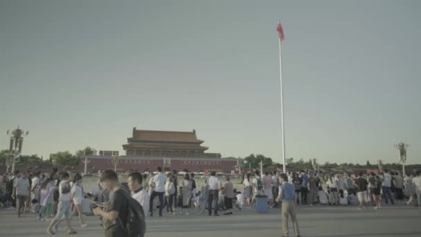 Folk på Himmelska fridens torg. Peking. Kina. Asien — Stockvideo