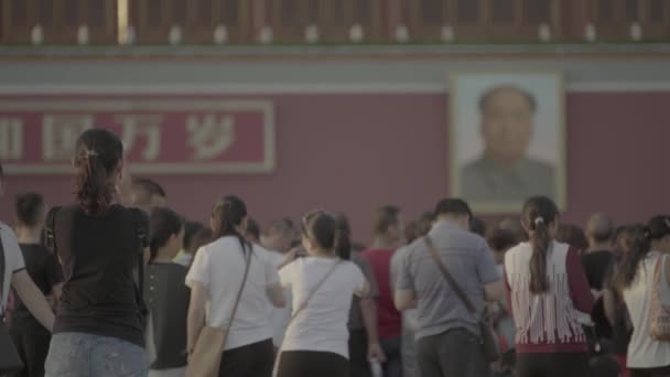 Lidé na náměstí Tchien-an-men. Peking. Čína. Asie — Stock video