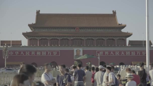 天安門広場の人々。北京。中国だアジア — ストック動画