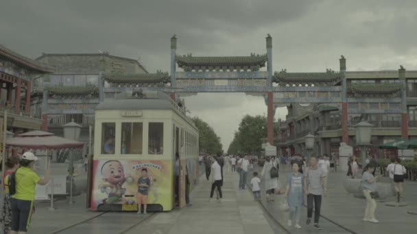 Shopping street Dashilan. Beijing. China. Asia — Stock Video