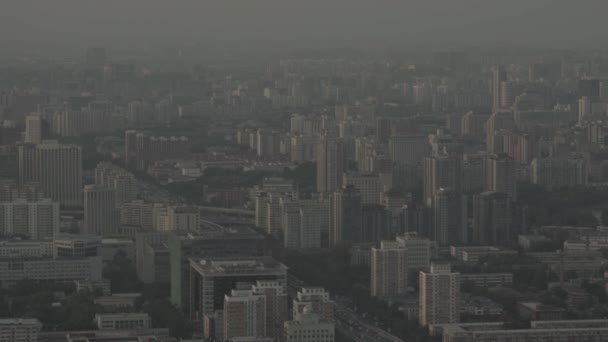 Vista de la ciudad desde una altura. Paisaje. Beijing. De China. Países Bajos — Vídeos de Stock