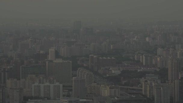 Vista de la ciudad desde una altura. Paisaje. Beijing. De China. Países Bajos — Vídeos de Stock