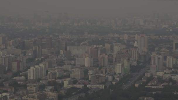 Vista de la ciudad desde una altura. Paisaje. Beijing. De China. Países Bajos — Vídeos de Stock