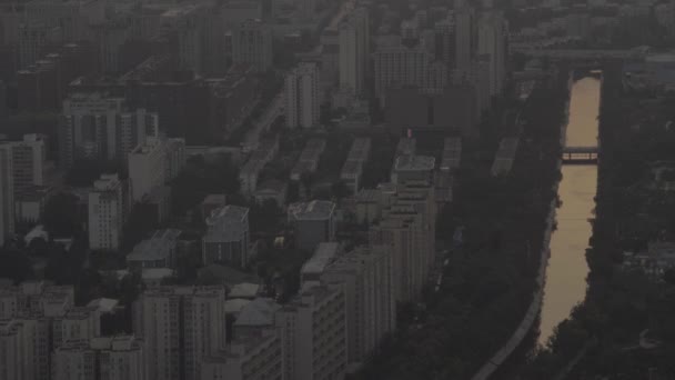 Utsikt över staden från en höjd. Landskap. Peking. Kina. Asien — Stockvideo