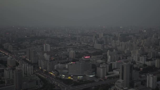 Vista de la ciudad desde una altura. Paisaje. Beijing. De China. Países Bajos — Vídeos de Stock