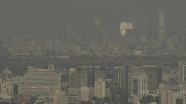 Blick auf die Stadt aus der Höhe. Landschaft. Peking. China. Asien — Stockvideo