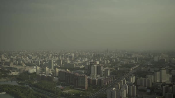 Vista della città da un'altezza. Paesaggio. Pechino. La Cina. Asia — Video Stock