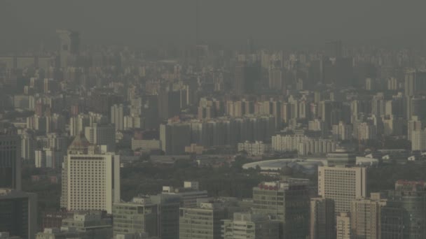 Vista de la ciudad desde una altura. Paisaje. Beijing. De China. Países Bajos — Vídeos de Stock