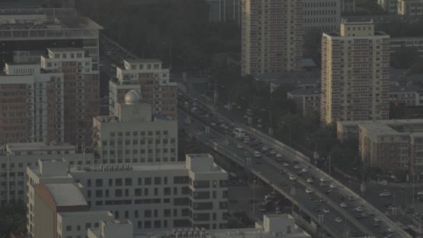 Vista de la ciudad desde una altura. Paisaje. Beijing. De China. Países Bajos — Vídeos de Stock