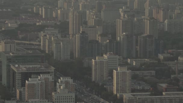 Вид на город с высоты. Пейзаж. Пекин. Китай. Азия — стоковое видео