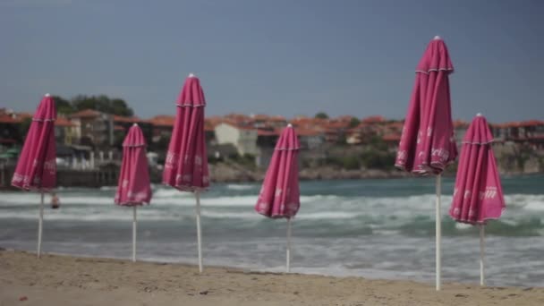 Sea shore. Seascape. Sozopol. Bulgaria. — Stock Video