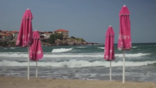 Sea shore. Seascape. Sozopol. Bulgaria. — Stock Video