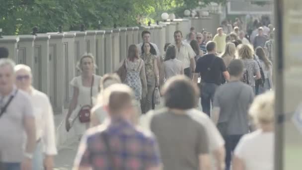 La foule. Beaucoup de gens marchent dans la rue. Kiev. Ukraine — Video