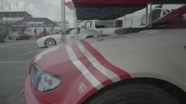 Voiture de course dans le pitstop. Sport automobile. Au ralenti. La race. Kiev. Ukraine — Video