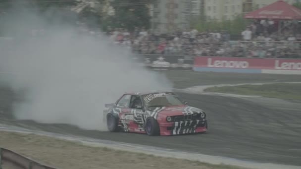 Car sport. Race. Slow motion. Kyiv. Ukraine — Stock Video