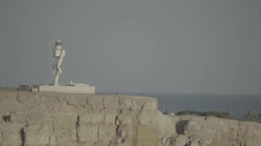 Deniz kıyısındaki deniz fenerinde. Şeyh Sharm. Mısır