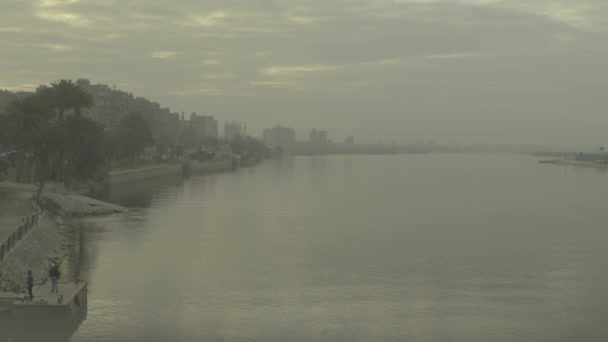 O rio Nilo ao amanhecer. Cairo. Egipto . — Vídeo de Stock