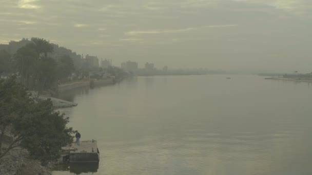 The Nile River at dawn. Cairo. Egypt. — Stock Video