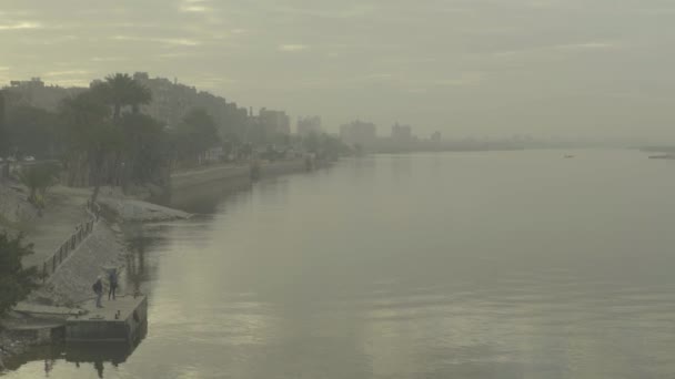 O rio Nilo ao amanhecer. Cairo. Egipto . — Vídeo de Stock
