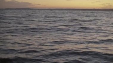 Gün batımında deniz suyu. Yakın plan. Sharm-el-Sheikh. Mısır.