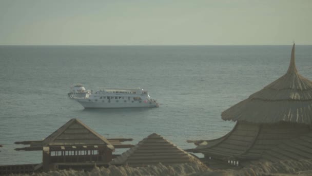 Denizde bir yat. Sharm-el-Sheikh. Mısır. — Stok video
