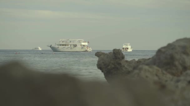 Jacht im Meer. Sharm-el-Sheikh. Ägypten. — Stockvideo