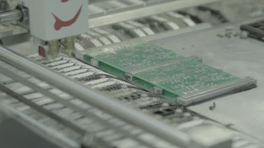 Elektronik pano üretimi. Yakın plan..